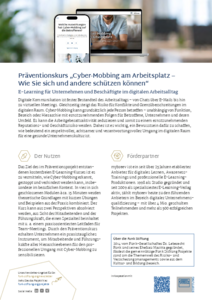 Praeventionskurs Cyber Mobbing Onepager